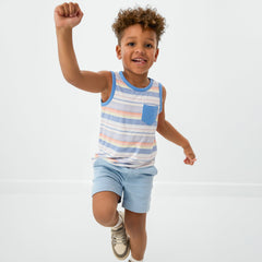 Beachy Stripe Pocket Tank