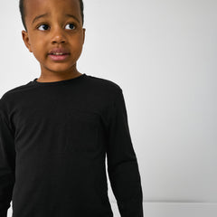Black Long Sleeve Relaxed Pocket Tee