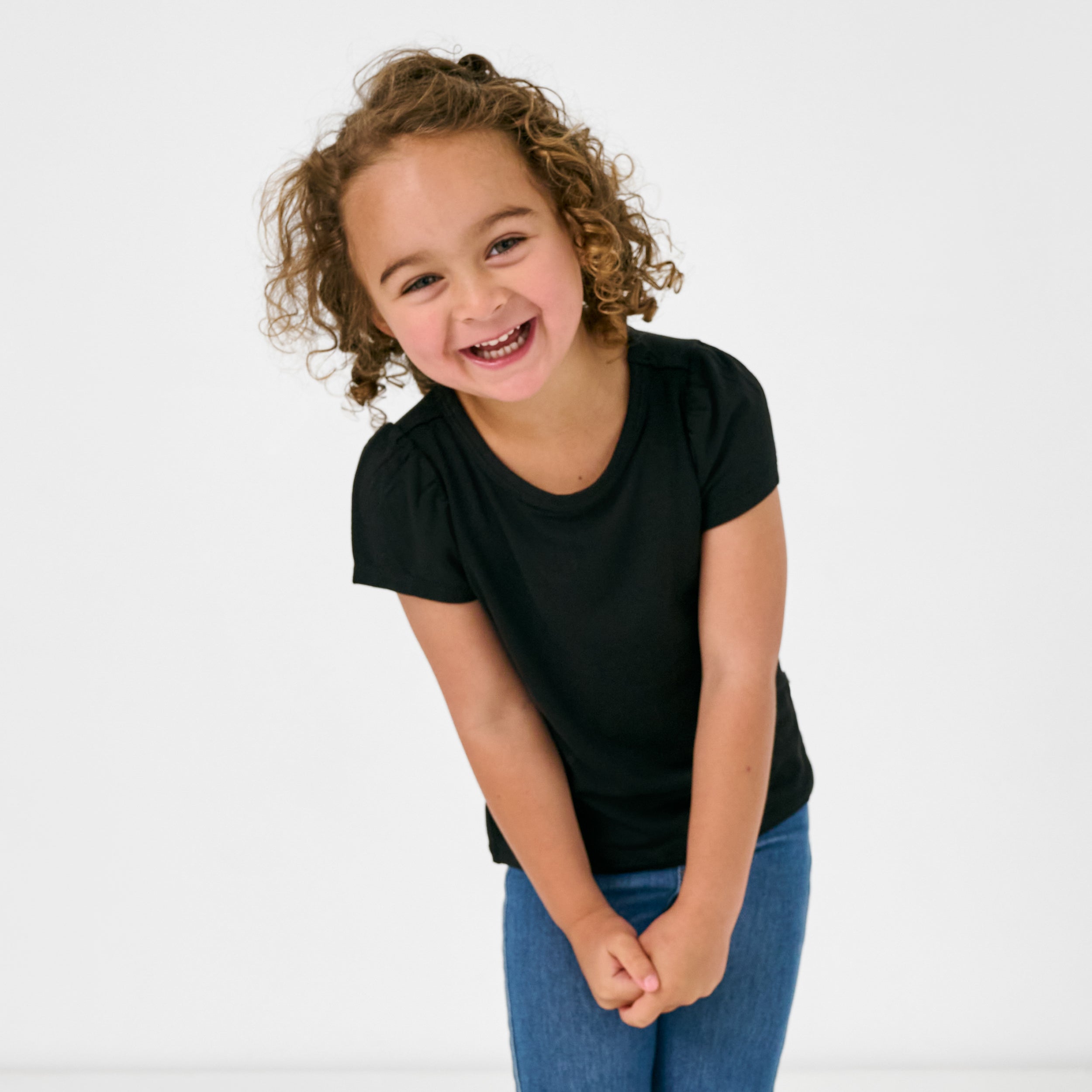 Black Puff Sleeve Tee