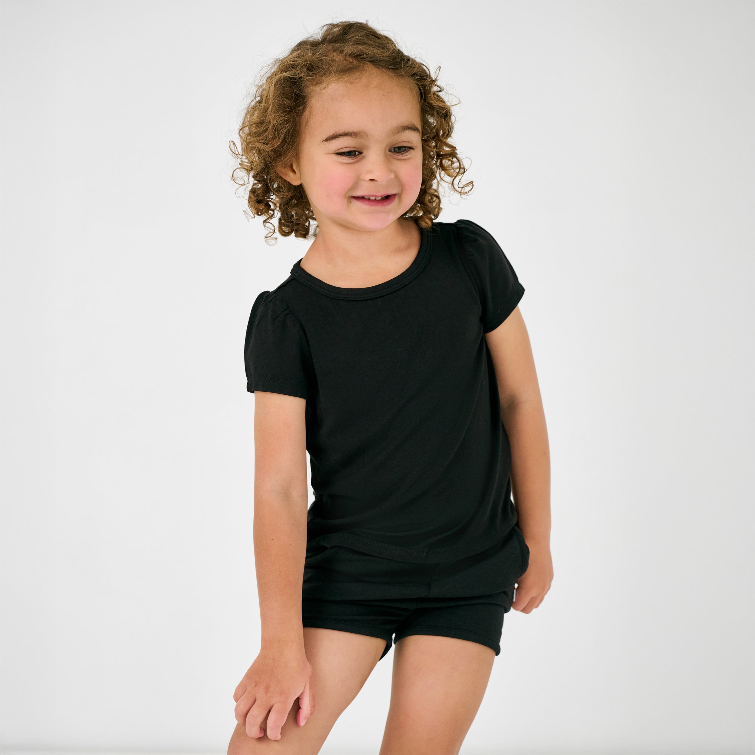 Black Puff Sleeve Tee