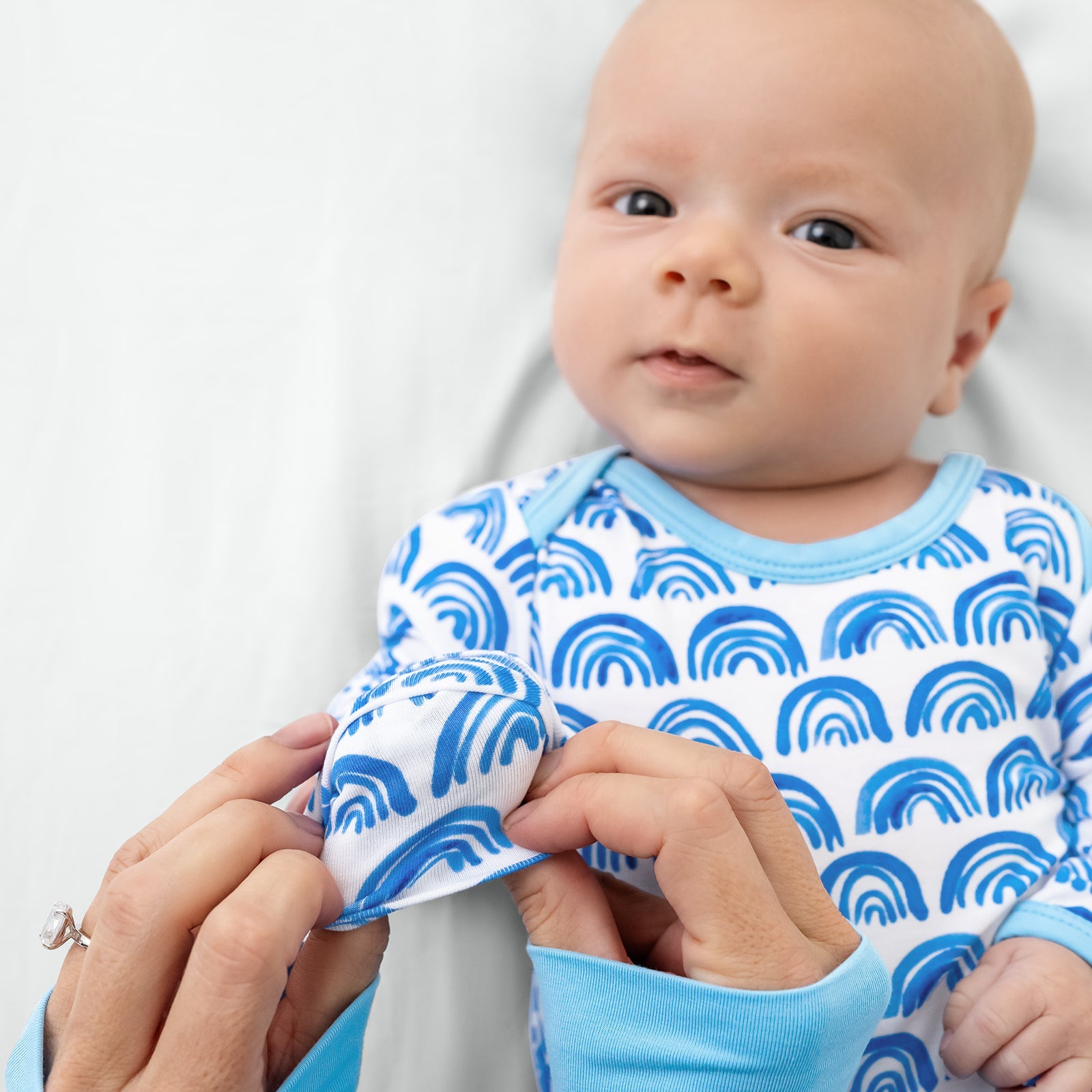 Blue Rainbows Infant Gown