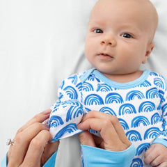 Blue Rainbows Infant Gown