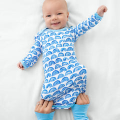 Blue Rainbows Infant Gown