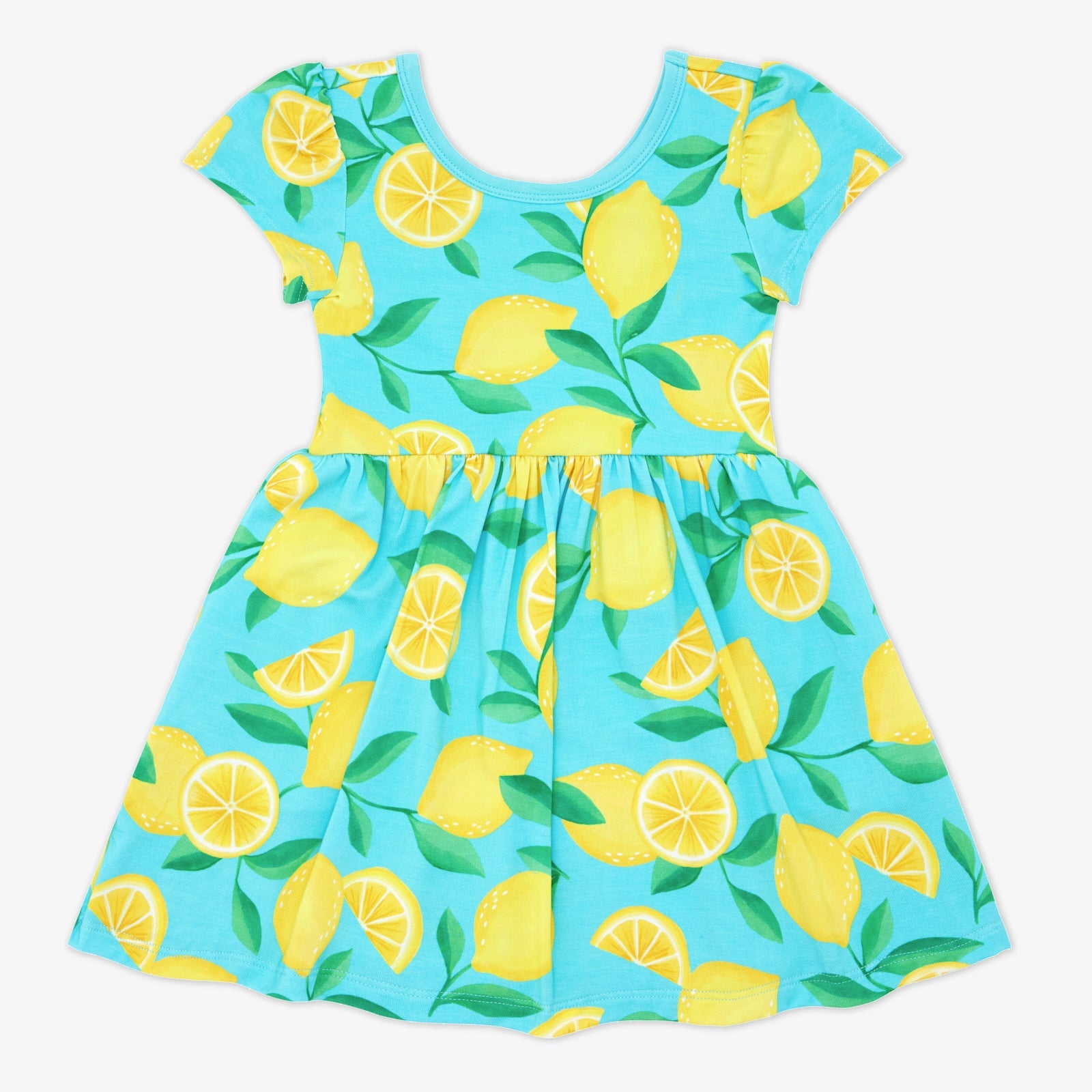 Blue Sunny Citrus Skater Dress