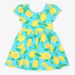 Blue Sunny Citrus Skater Dress