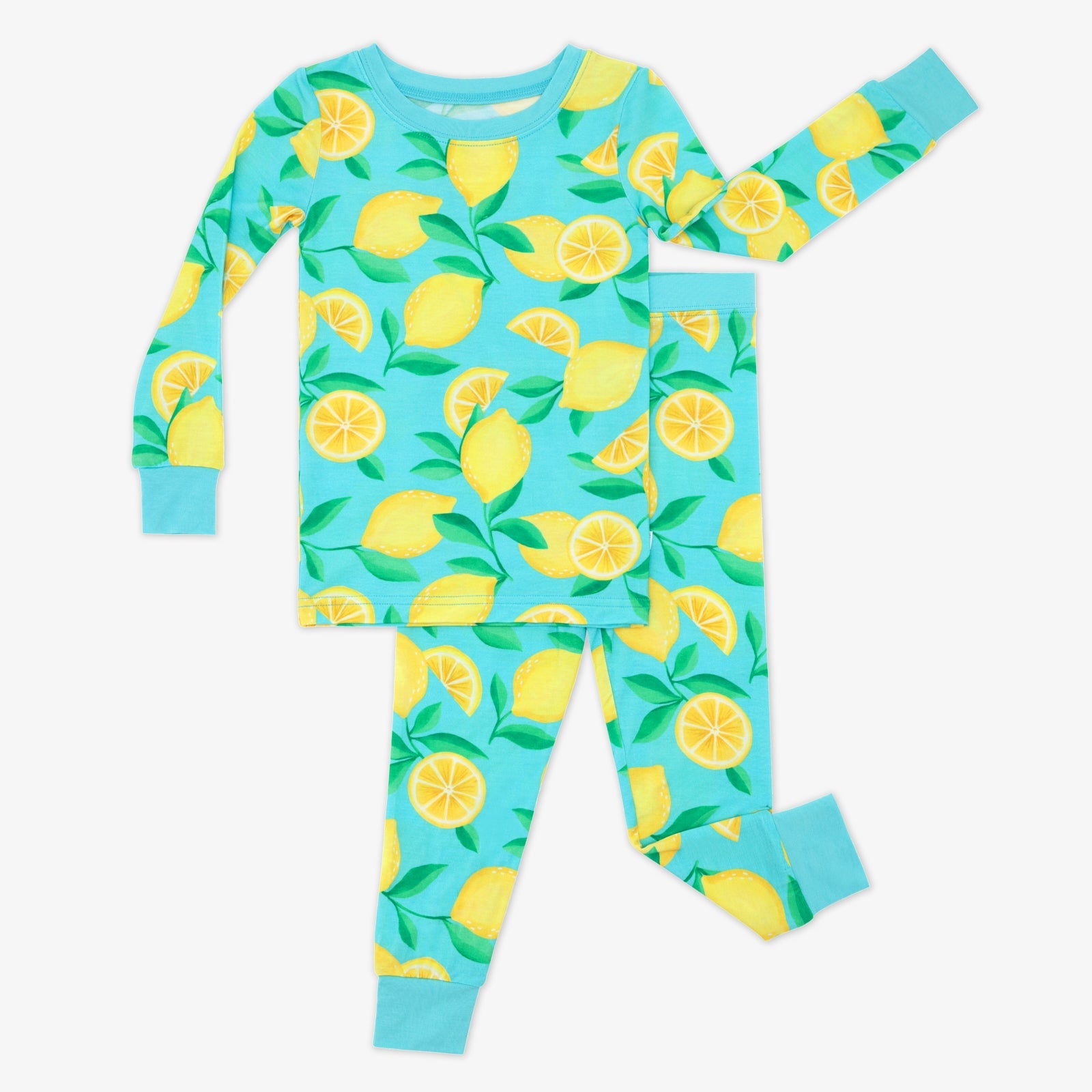 Blue Sunny Citrus Two-Piece Pajama Set