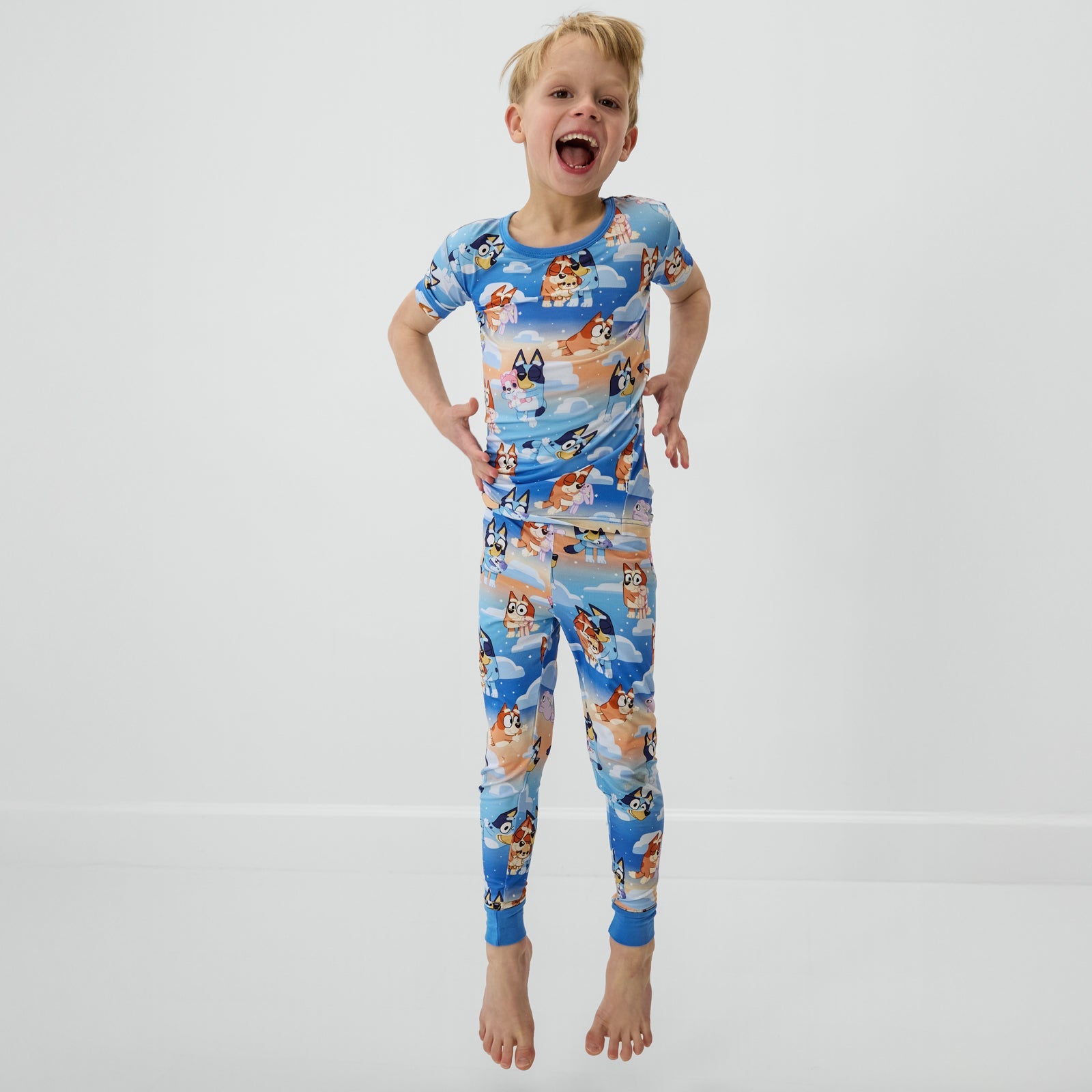 Bluey Blue Sleepytime Two-Piece Short Sleeve & Pants Pajama Set