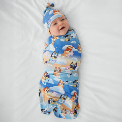 Bluey Blue Sleepytime Swaddle & Hat Set