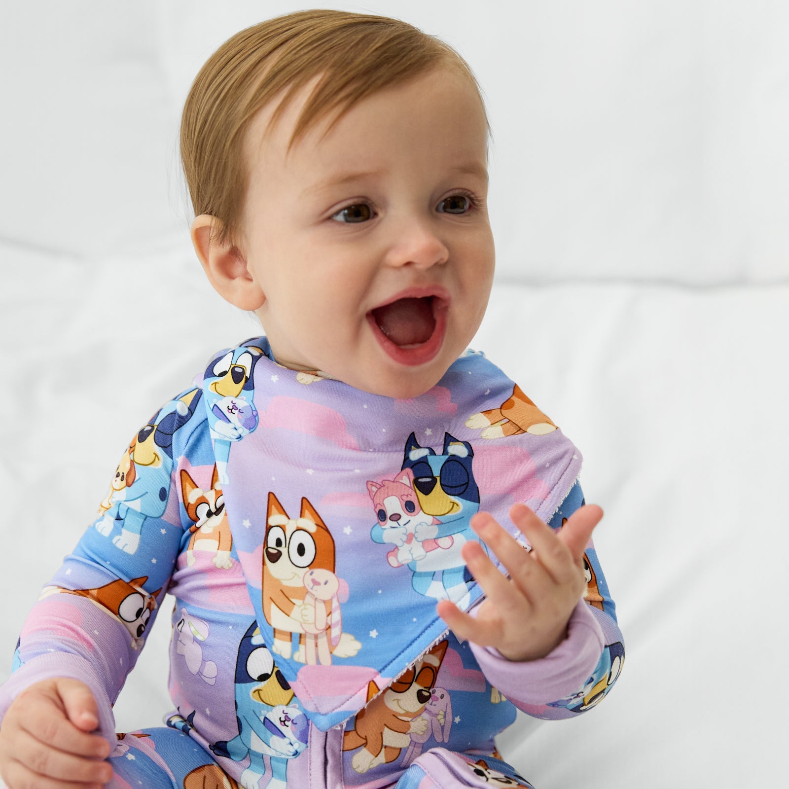 Bluey Purple Sleepytime Bandana Bib