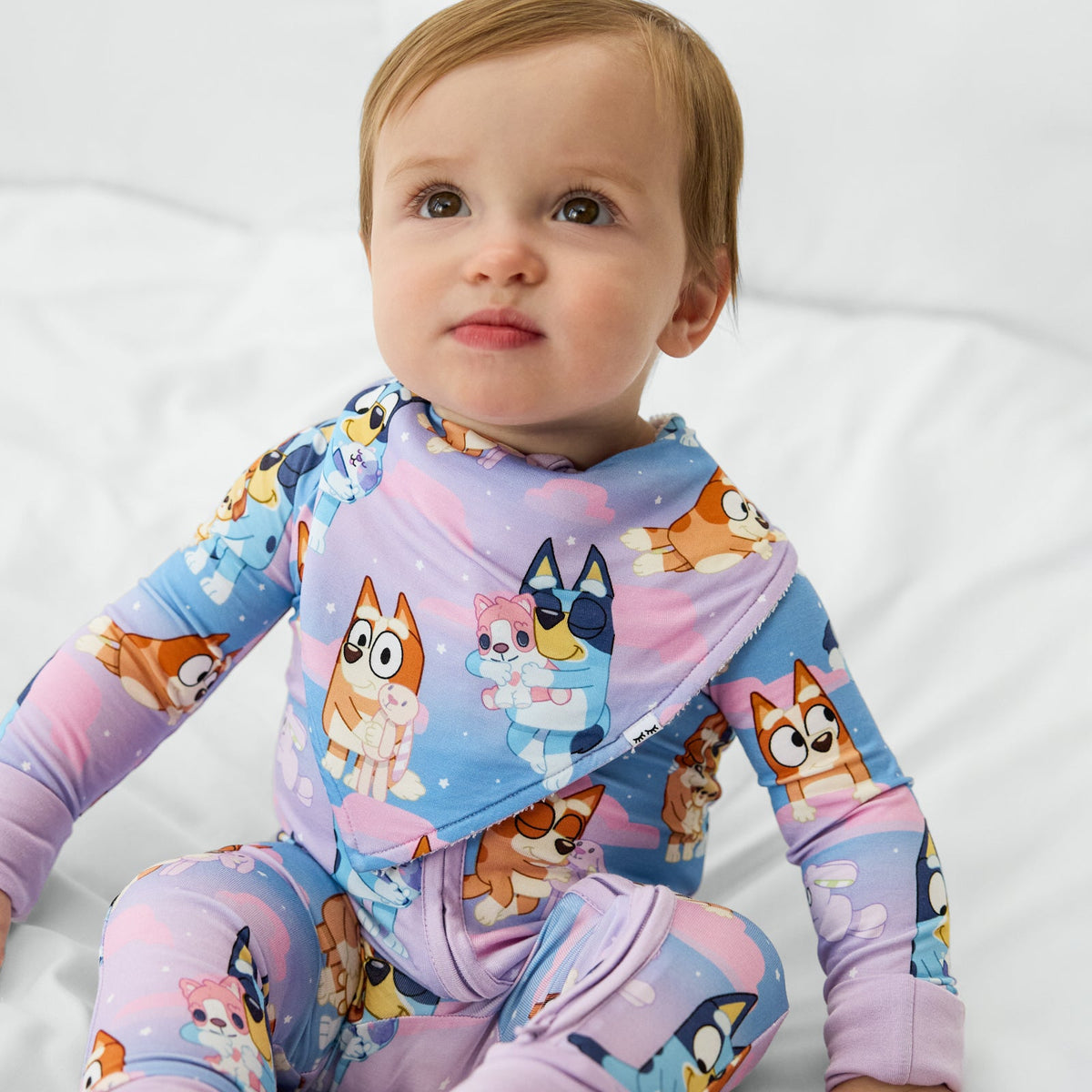 Bluey Purple Sleepytime Bandana Bib