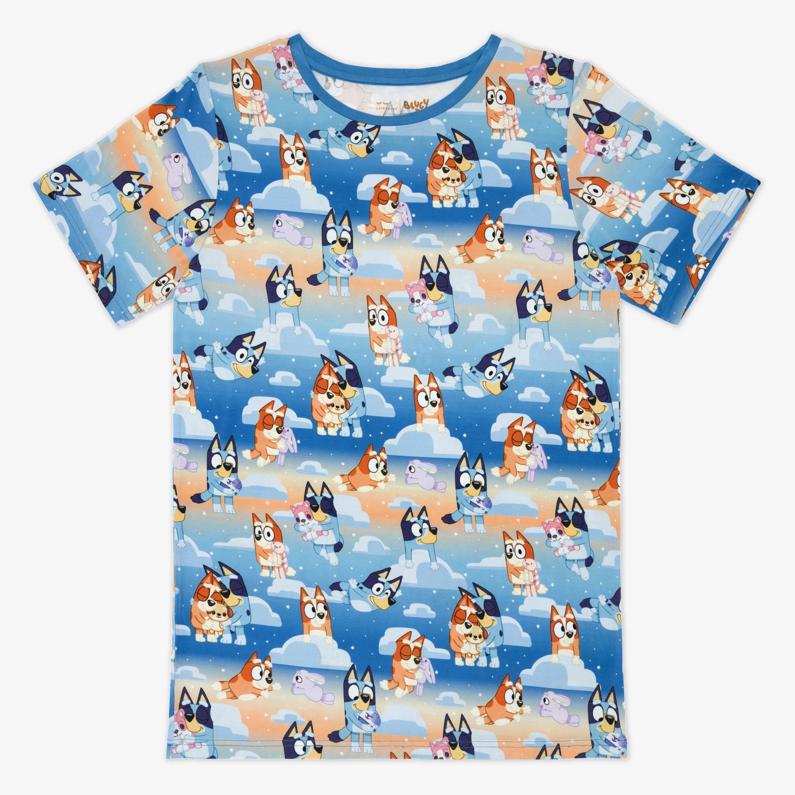 Bluey Blue Sleepytime Men's Short Sleeve Pajama Top