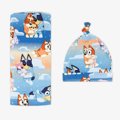 Bluey Blue Sleepytime Swaddle & Hat Set