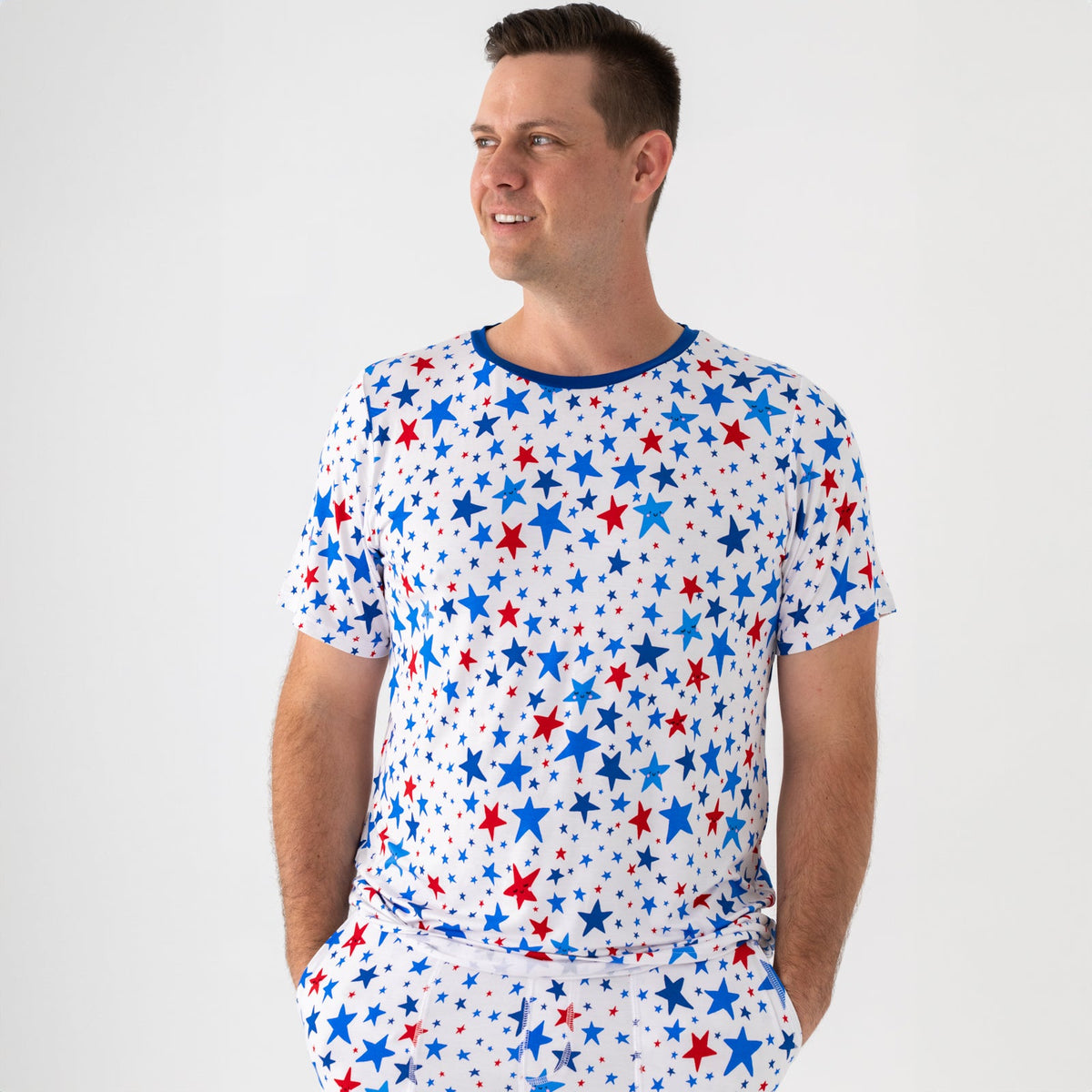 Bright Stars Men's Short Sleeve Pajama Top