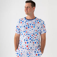 Bright Stars Men's Short Sleeve Pajama Top