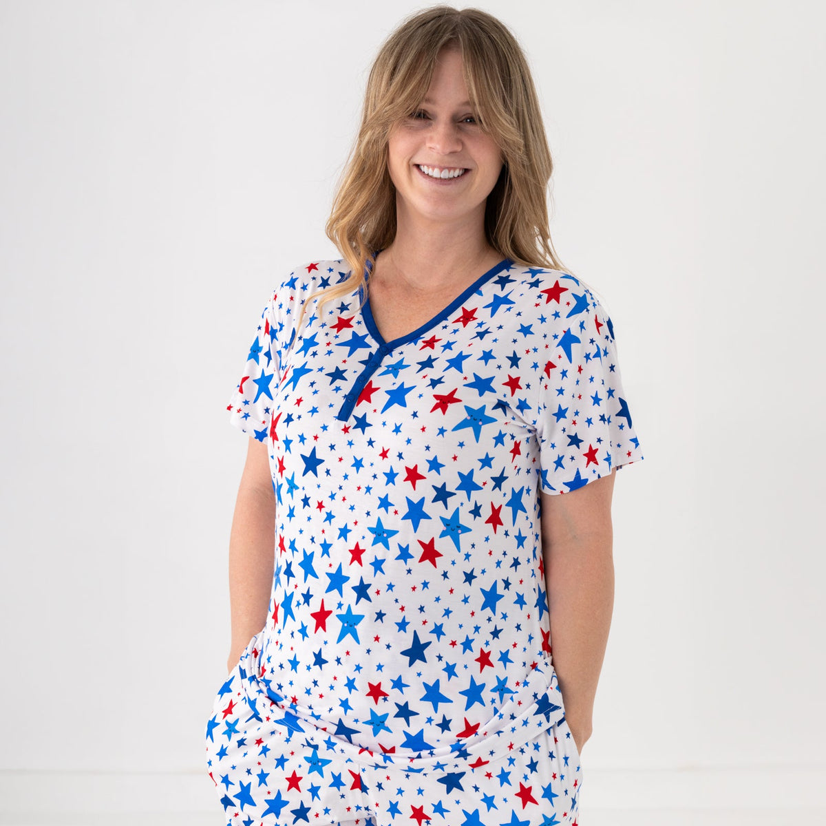 Bright Stars Women's Short Sleeve Pajama Top