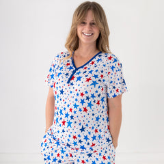 Bright Stars Women's Short Sleeve Pajama Top