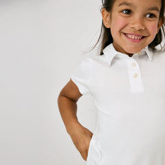 Bright White Puff Sleeve Polo