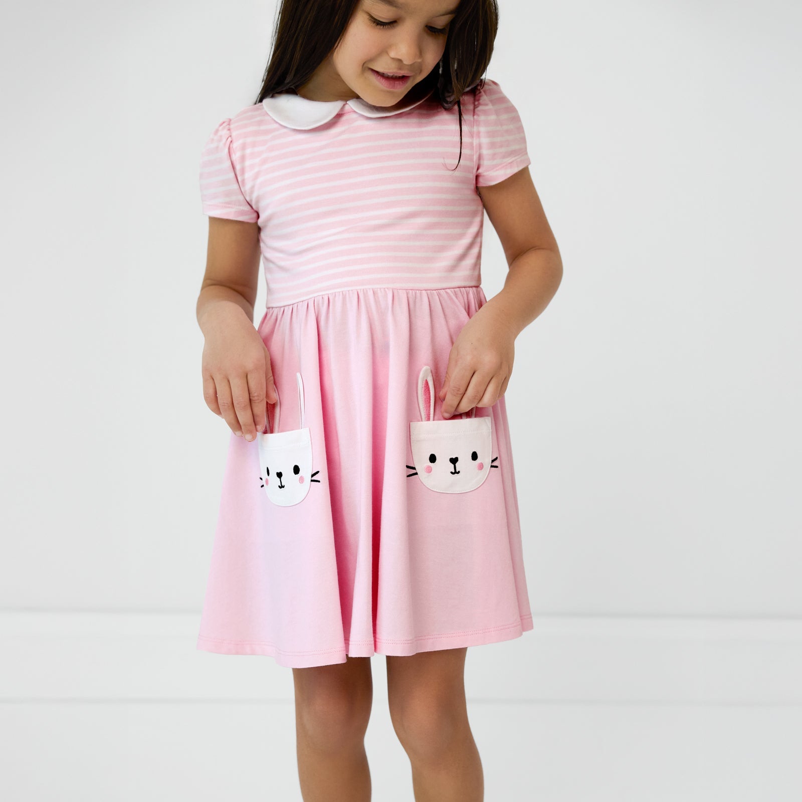 Bunny Pocket Collar Skater Dress