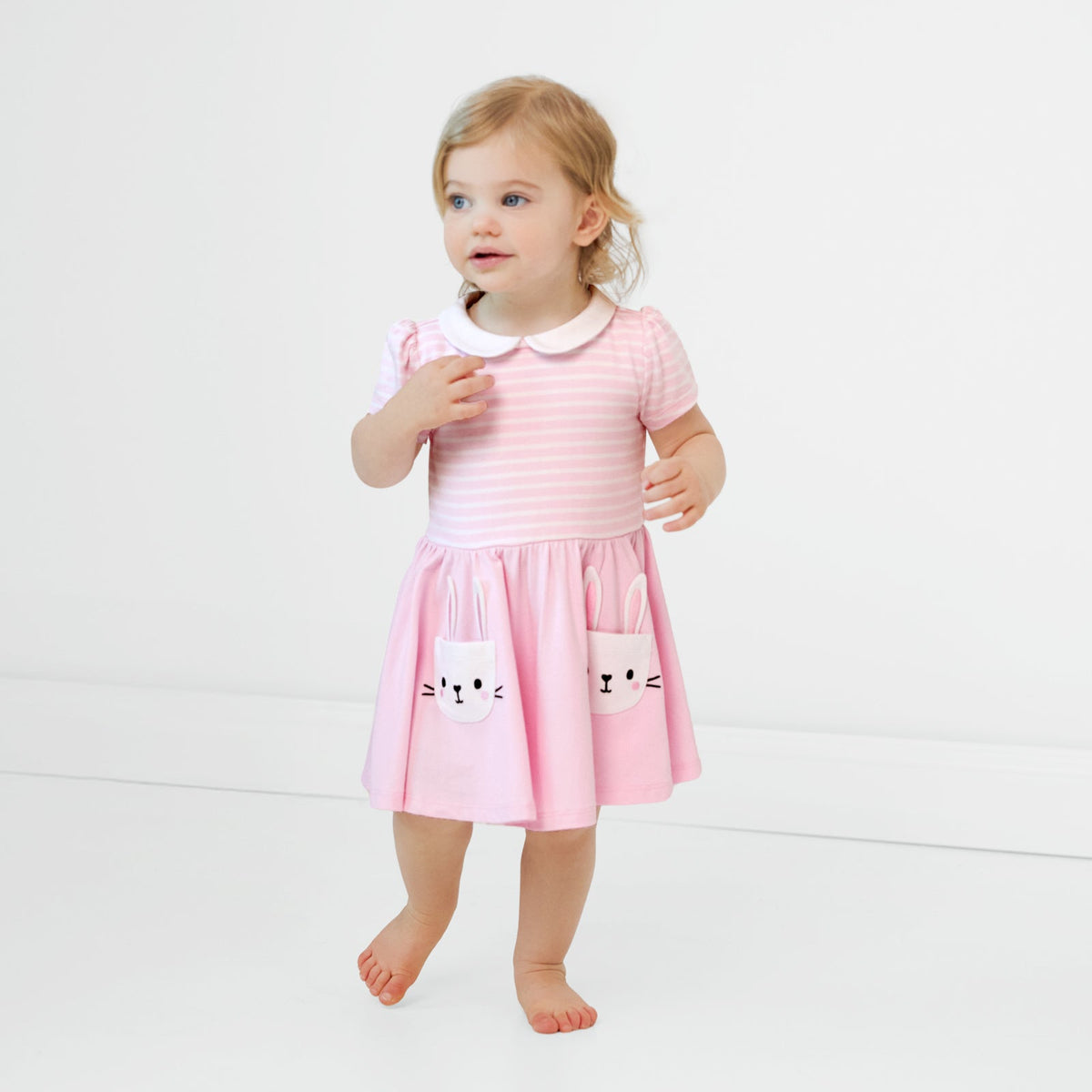 Bunny Pocket Collar Skater Dress with Bloomer