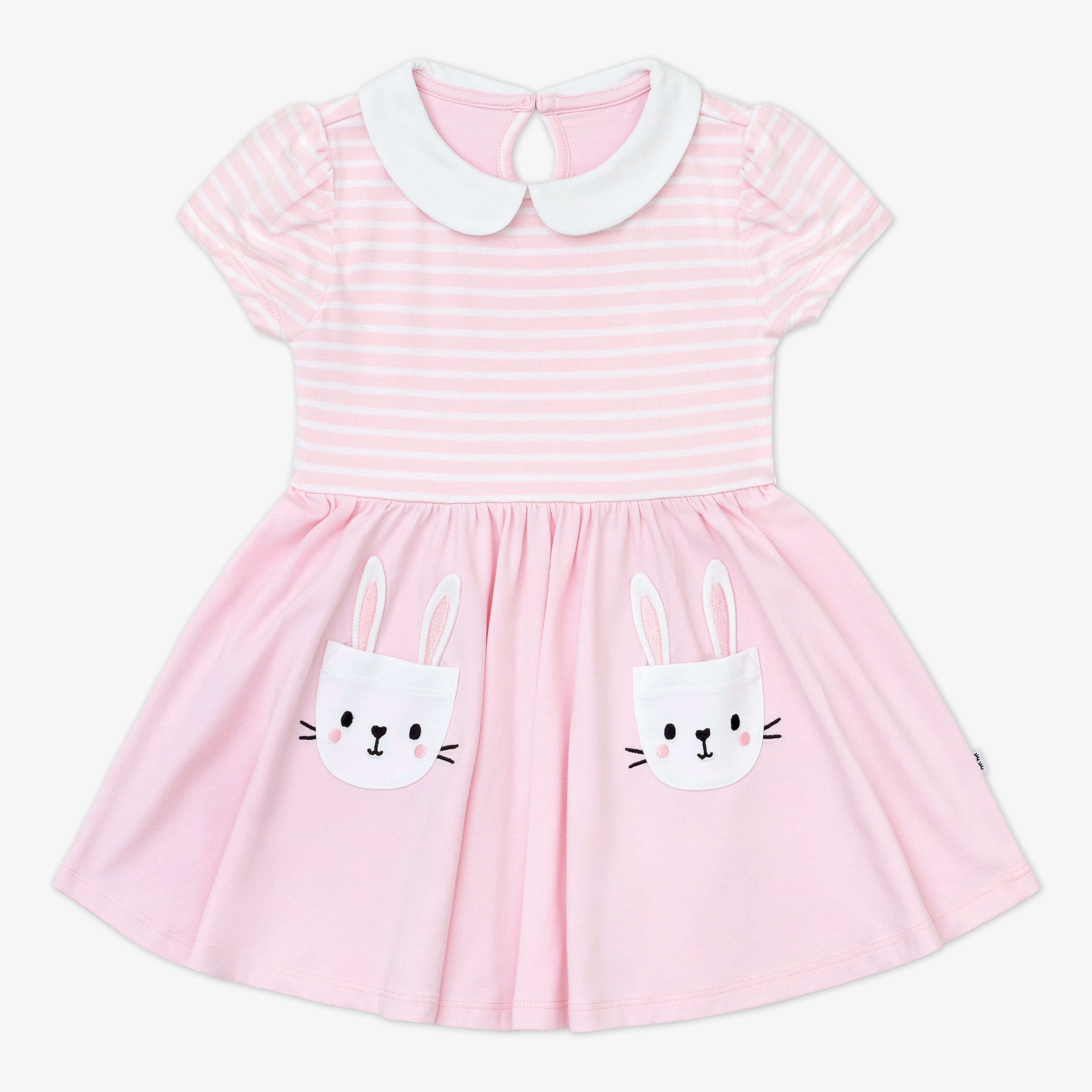 Bunny Pocket Collar Skater Dress