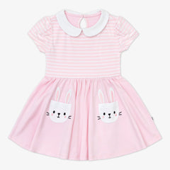 Bunny Pocket Collar Skater Dress