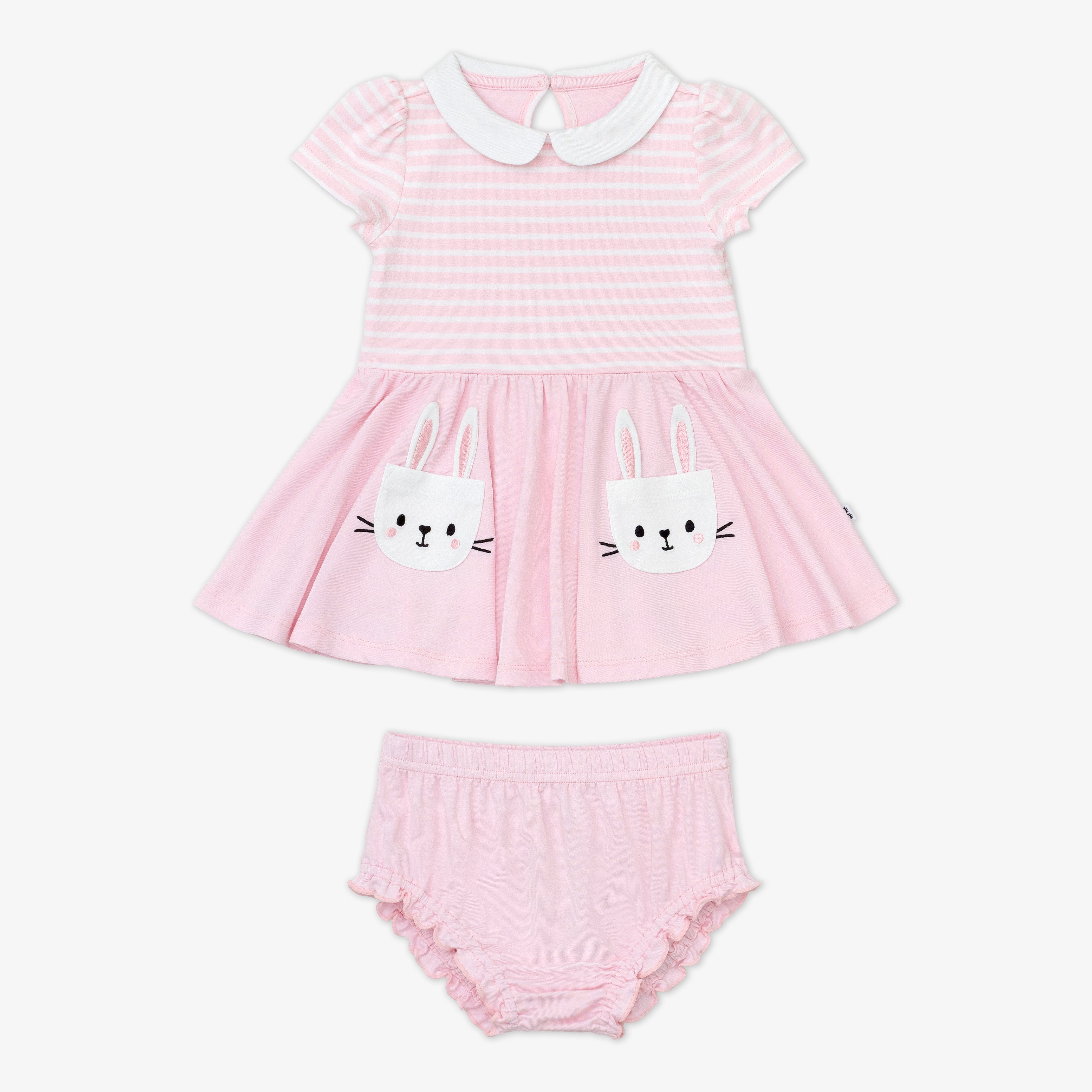 Bunny Pocket Collar Skater Dress with Bloomer