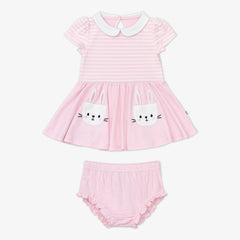 Bunny Pocket Collar Skater Dress with Bloomer