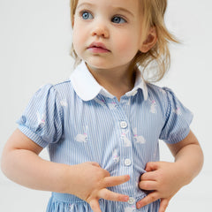 Bunny Stripe Button Down Dress with Bloomer