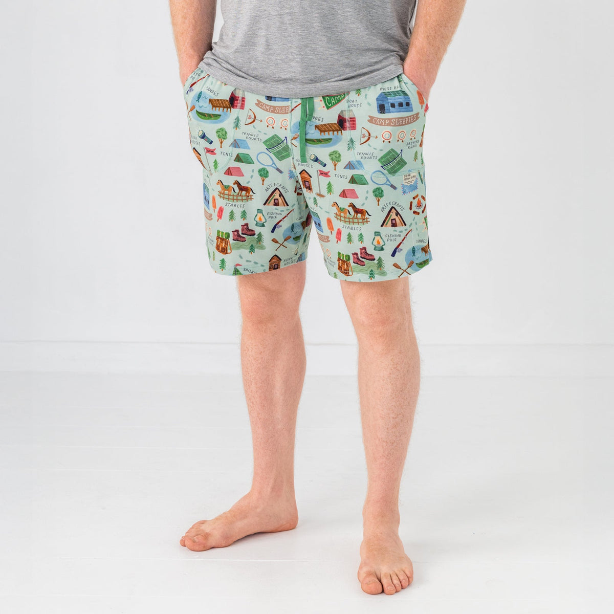 Green Camp Sleepies Men's Pajama Shorts