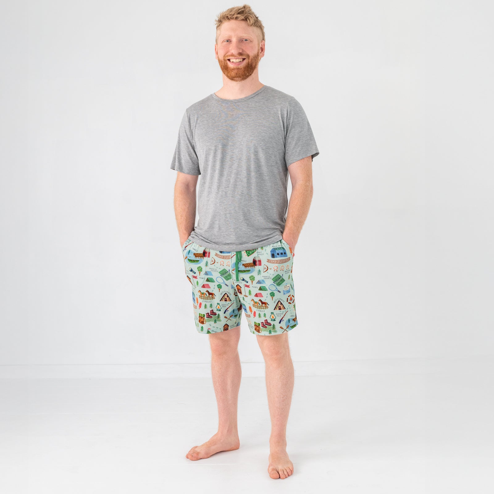 Heather Gray Men's Short Sleeve Pajama Top