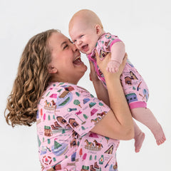 Pink Camp Sleepies Women's Short Sleeve Pajama Top