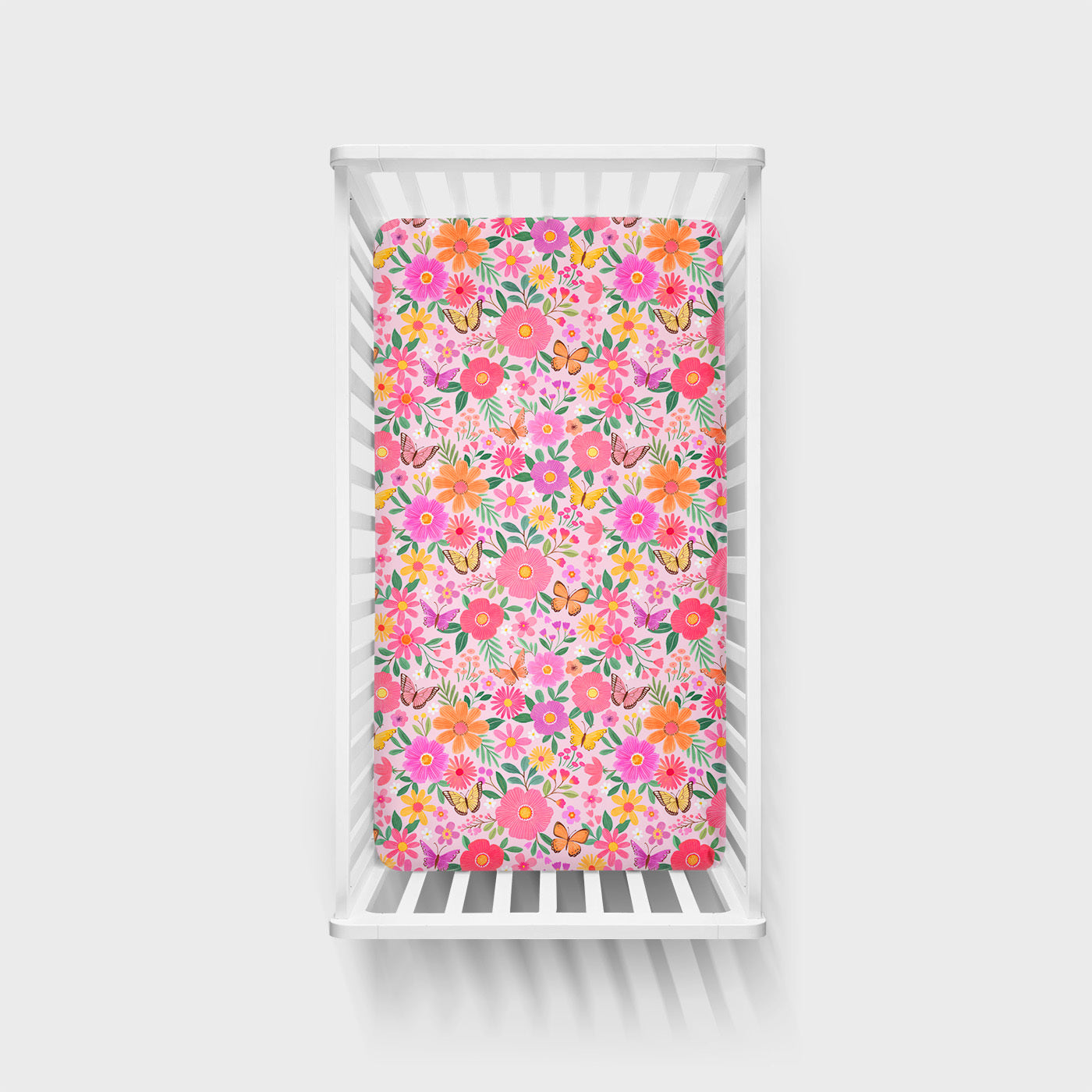 Butterfly Blooms Fitted Crib Sheet