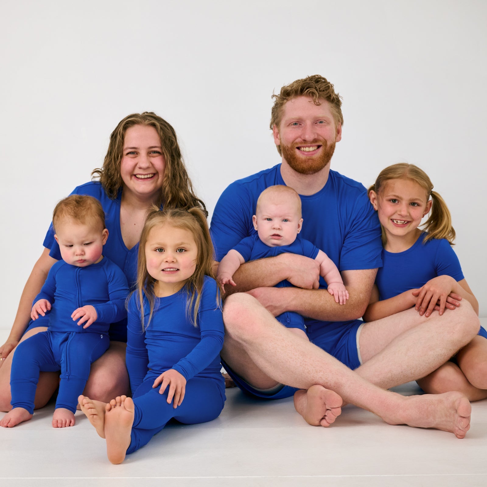 Electric Blue Women's Short Sleeve Pajama Top
