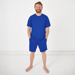 Electric Blue Men's Short Sleeve Pajama Top