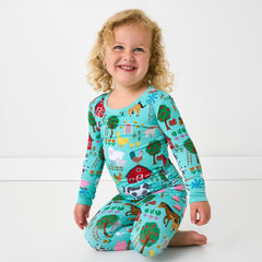 Blue Farm Fam Two-Piece Pajama Set