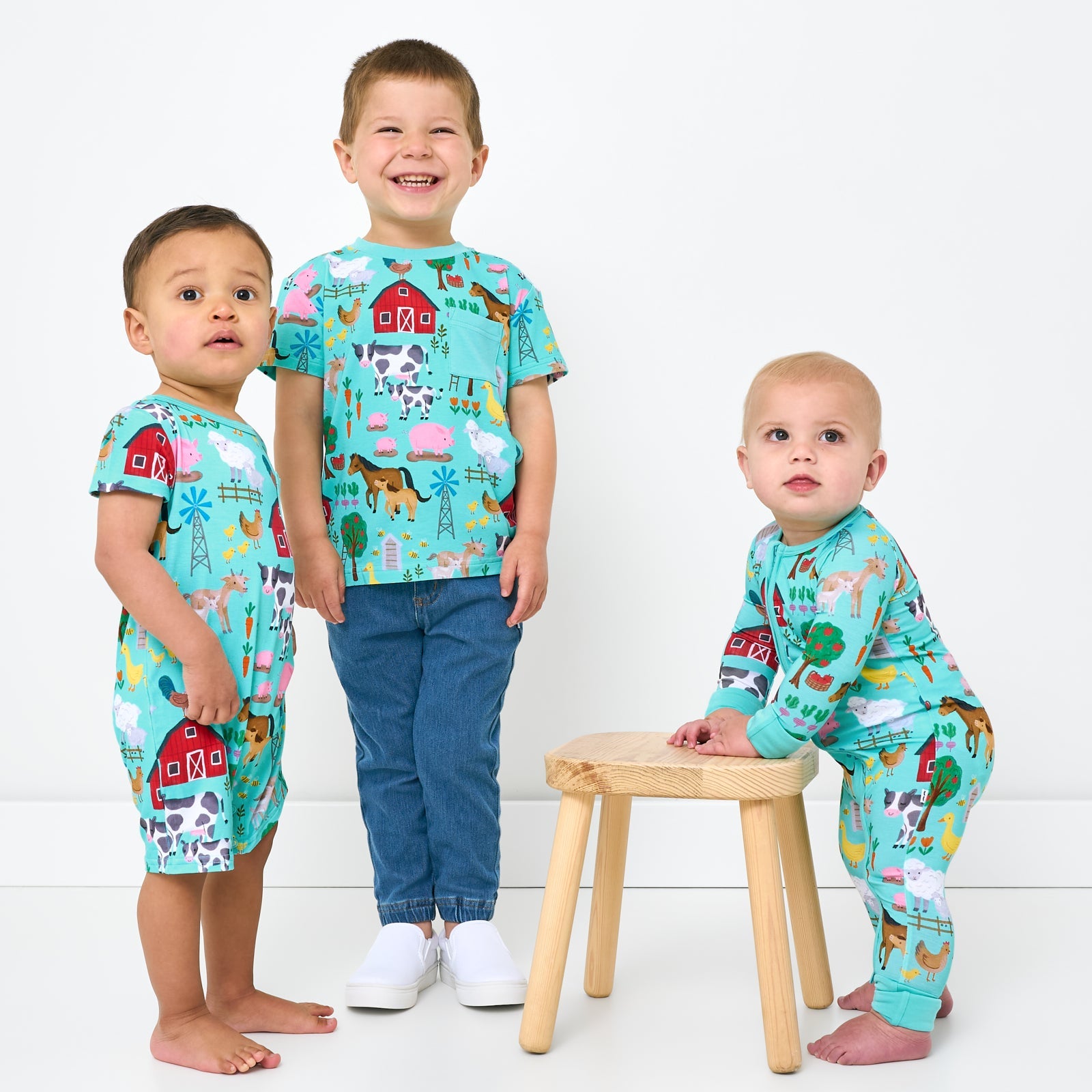 Blue Farm Fam Pocket Shorty Romper
