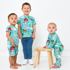 Blue Farm Fam Pocket Shorty Romper