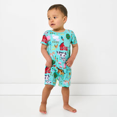 Blue Farm Fam Pocket Shorty Romper
