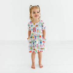 Farmers Market Patch Pocket Dress with Bloomer