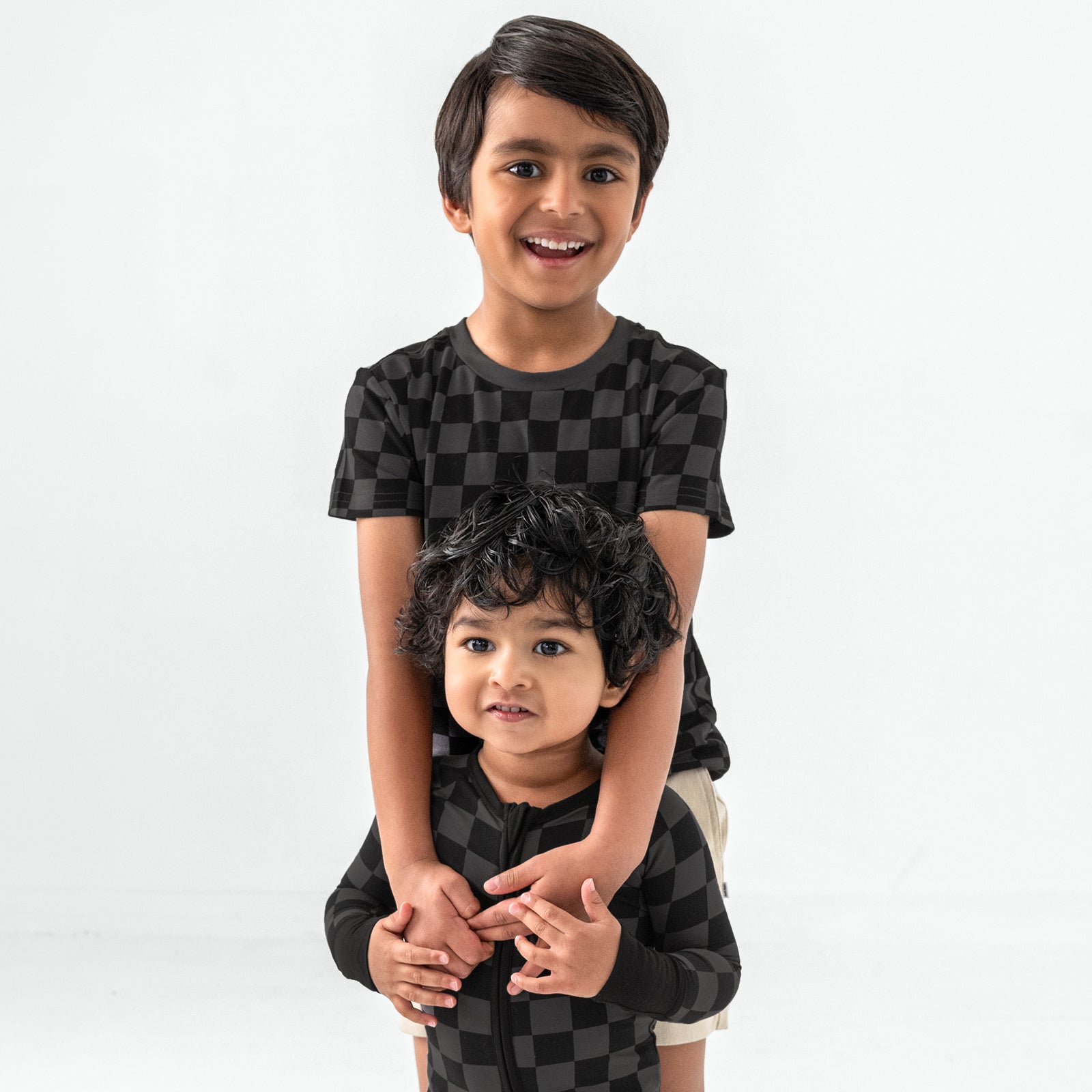 Monochrome Checks Short Sleeve Relaxed Tee