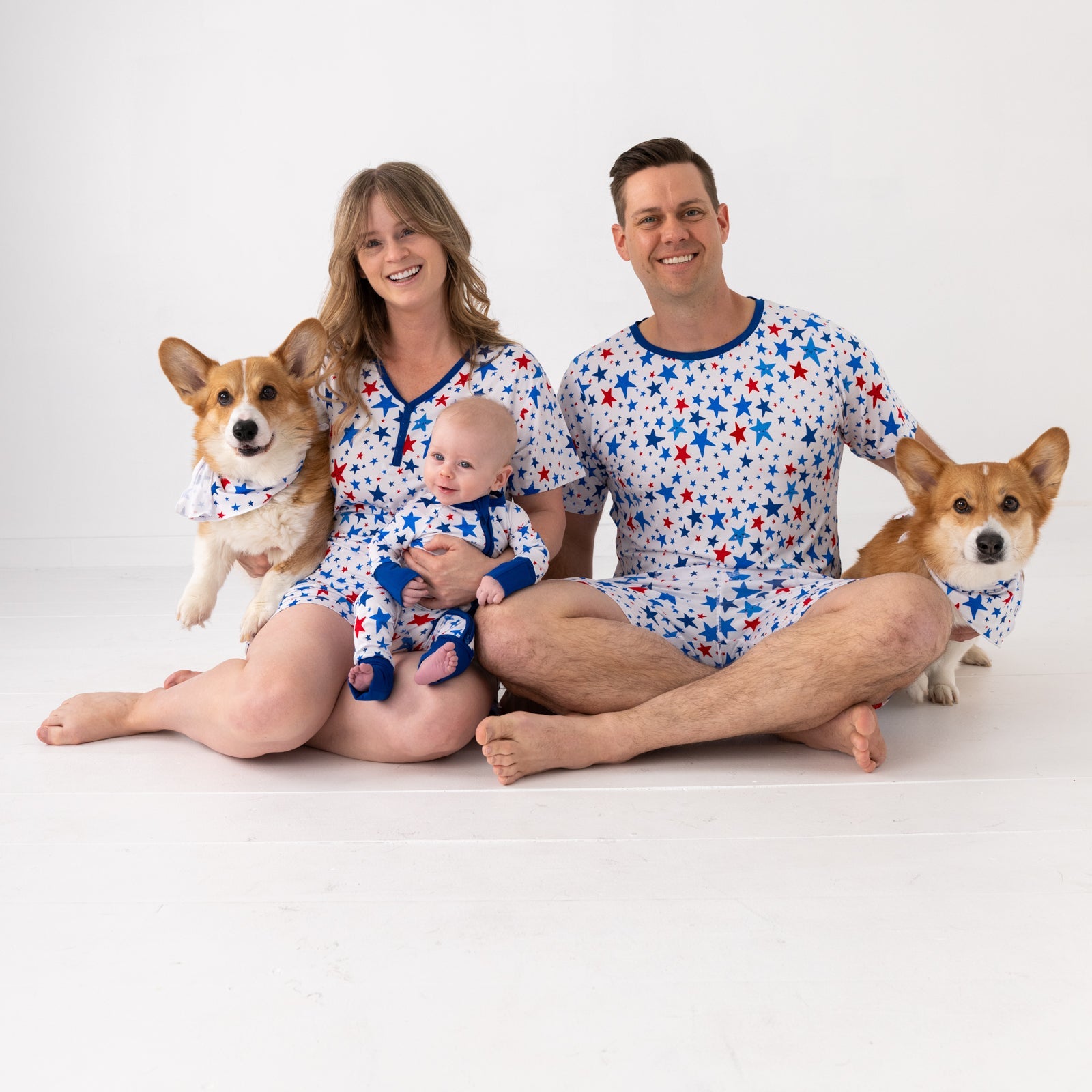 Bright Stars Men's Short Sleeve Pajama Top