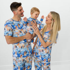 Bluey Blue Sleepytime Men's Short Sleeve Pajama Top