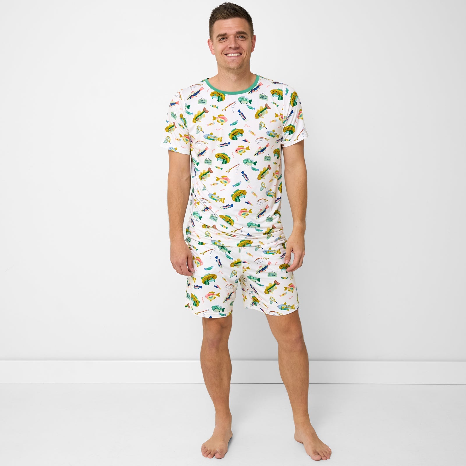 Gone Fishin' Men's Short Sleeve Pajama Top
