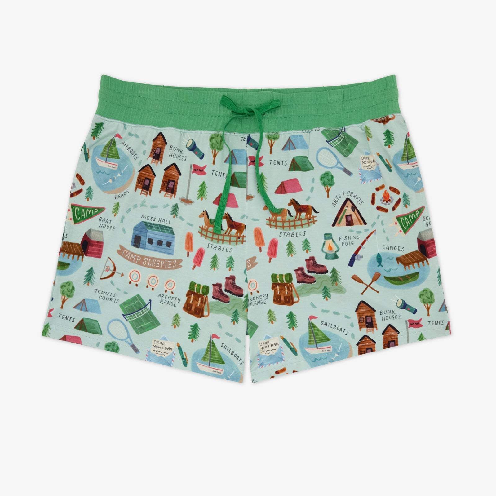 Green Camp Sleepies Women's Pajama Shorts