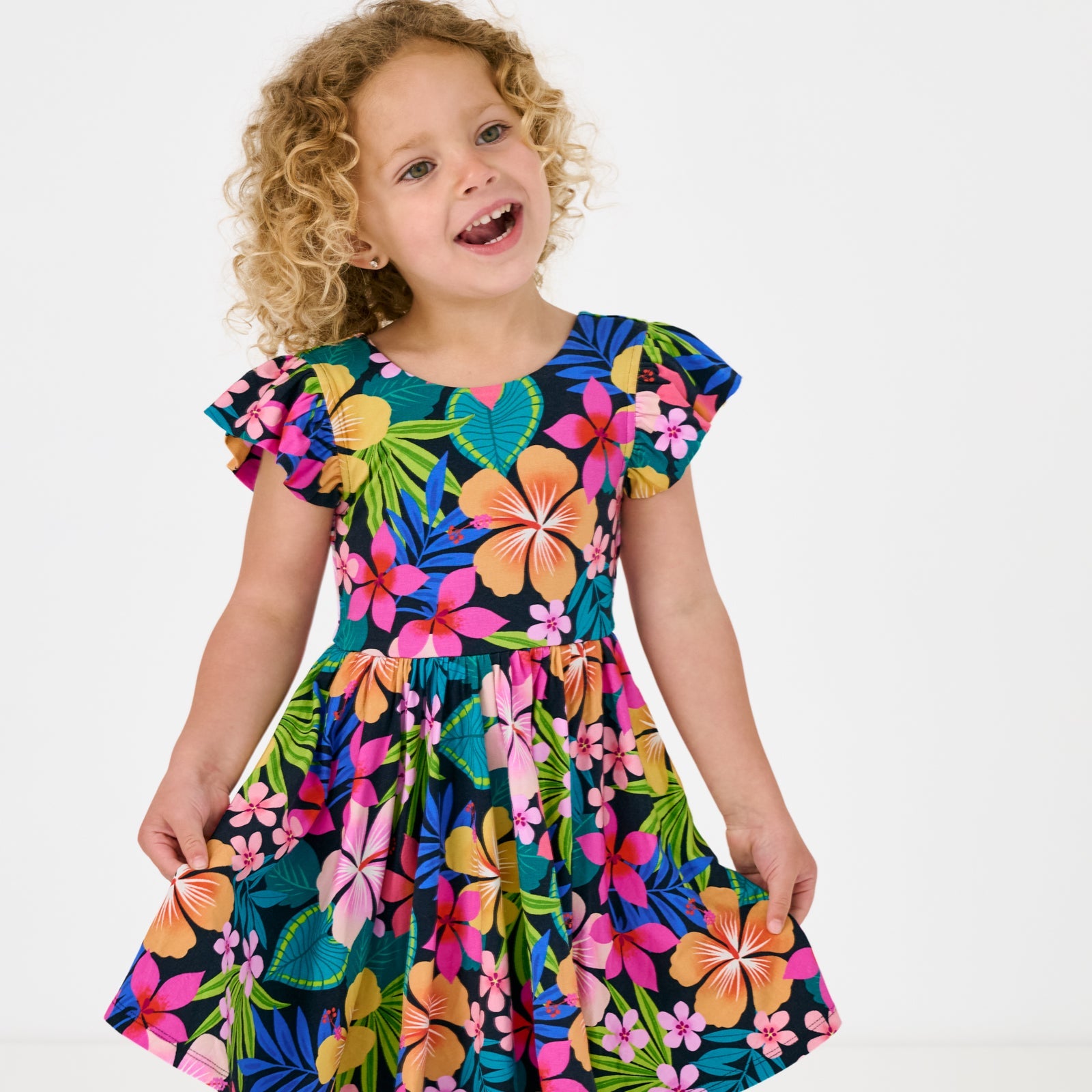 Jungle Blooms Flutter Twirl Dress