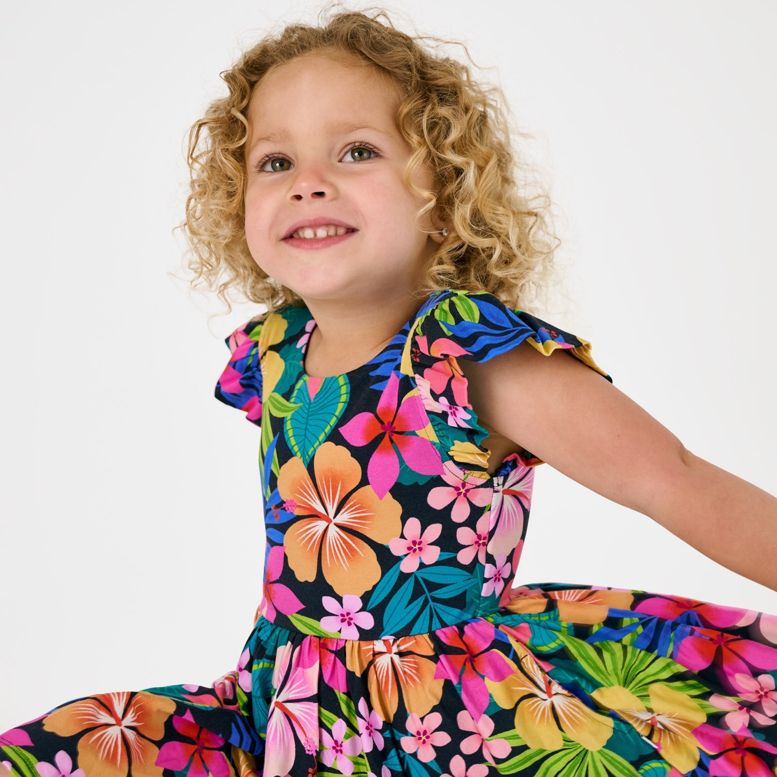 Jungle Blooms Flutter Twirl Dress