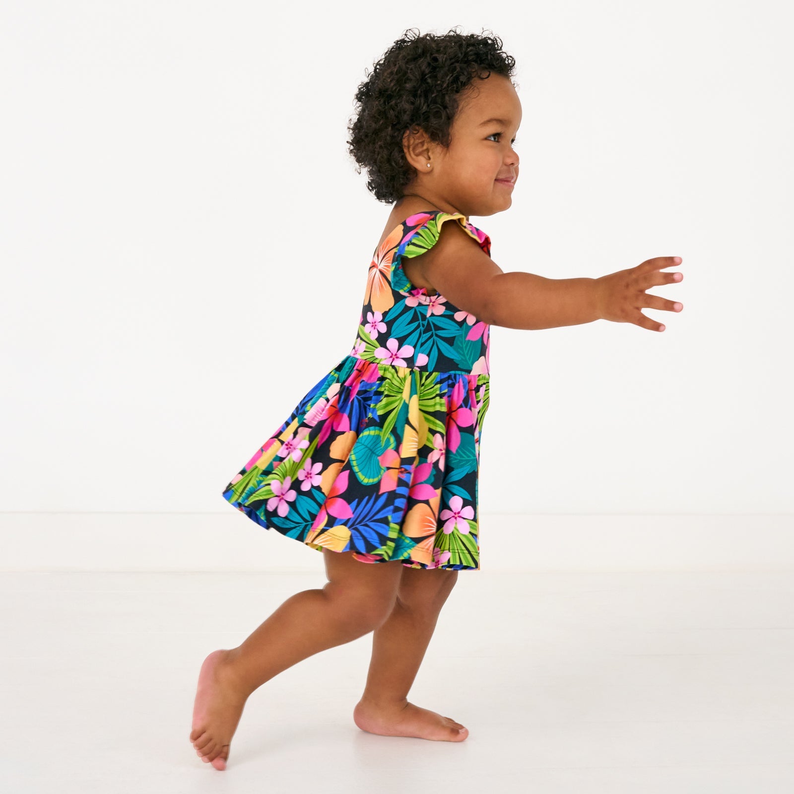 Jungle Blooms Flutter Twirl Dress with Bodysuit