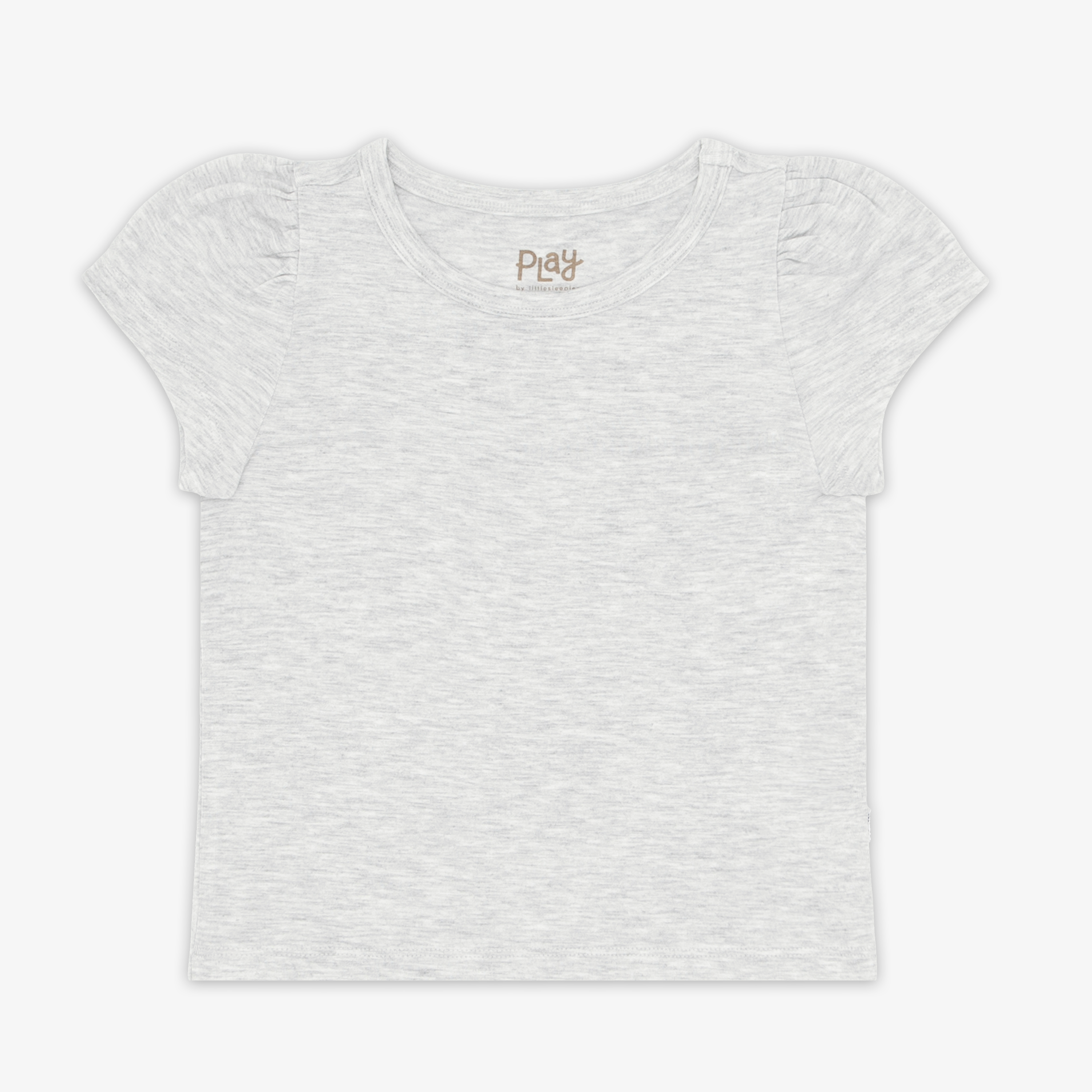 Light Heather Gray Puff Sleeve Tee