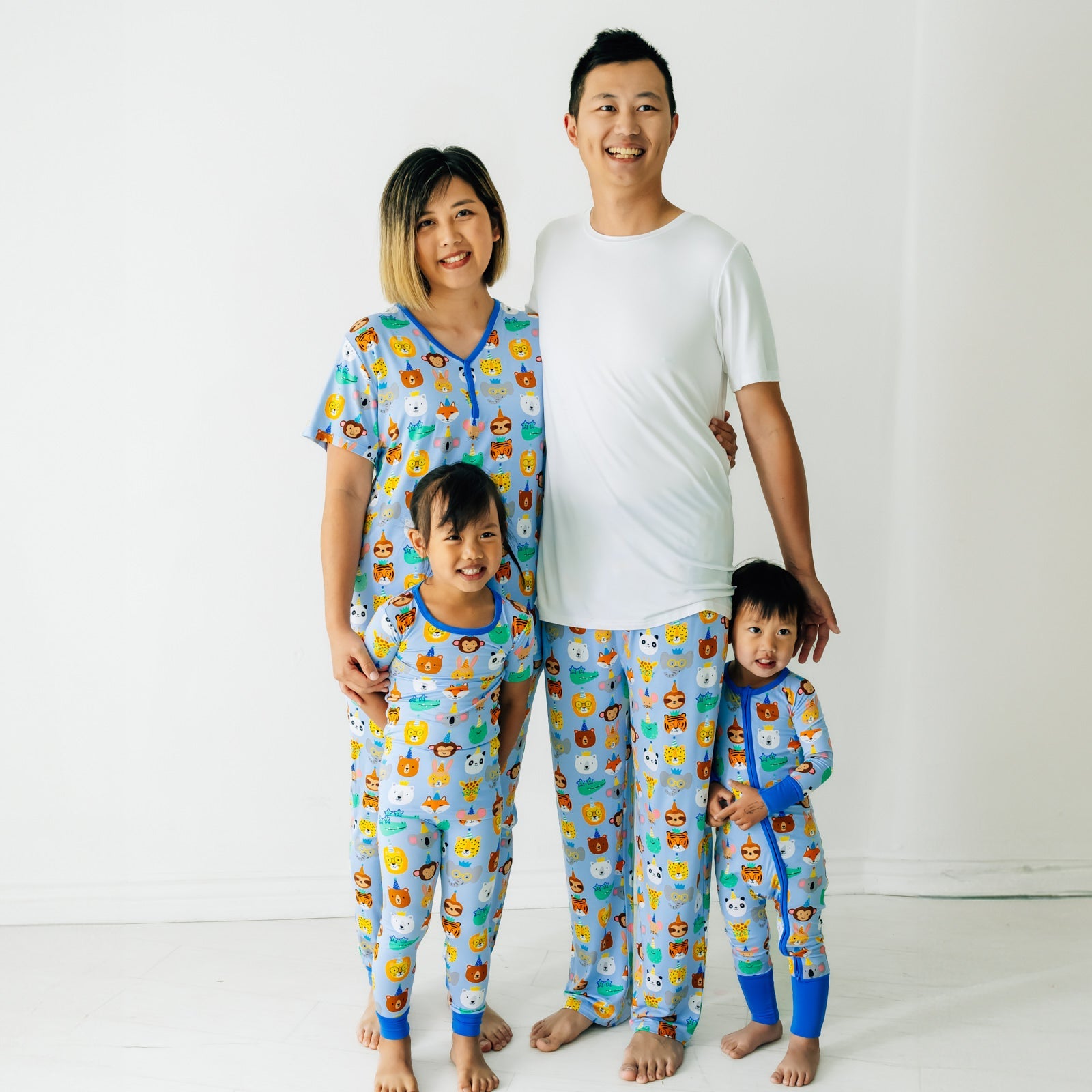 Blue Party Pals Women's Short Sleeve Pajama Top