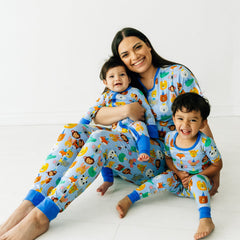 Blue Party Pals Women's Short Sleeve Pajama Top